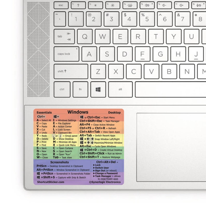 Windows PC Reference Guide Keyboard Shortcut STICKER Laminated durable vinyl, No residue image 4