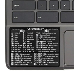 ChromeBook Shortcut Sticker für jeden Laptop mit Chrome OS High Quality für Schule/Studenten von SYNERLOGIC
