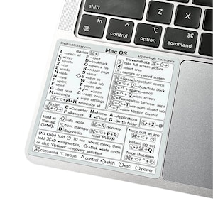 Mac Function Key Sticker Mac OS Reference Keyboard Shortcut Sticker Laminated No-residue Vinyl ...