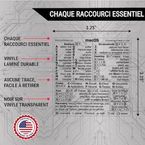 Mac OS / Word + Excel — Tastatur, Autocollant und transparentes Vinyl (auf Französisch), Kompatibel : MacBook/Air/Pro/Mini/iMac Bild 2