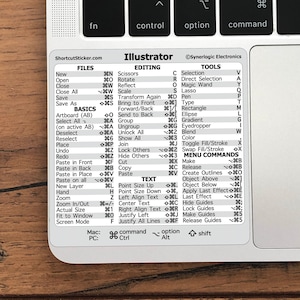 Adobe Illustrator Quick Reference Keyboard Shortcuts for Any MacBook or Windows PC No-Residue Laminated Vinyl Sticker by SYNERLOGIC