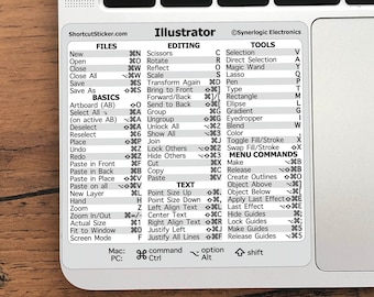 Adobe Illustrator Quick Reference Keyboard Shortcuts for Any MacBook or ...