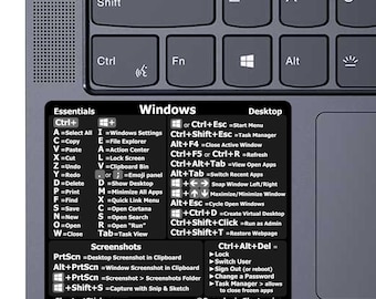 Windows PC Reference Guide Keyboard Shortcut No-residue Laminated Vinyl STICKER by SYNERLOGIC