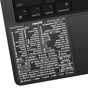 Mac OS / Word + Excel — Tastatur, Autocollant und transparentes Vinyl (auf Französisch), Kompatibel : MacBook/Air/Pro/Mini/iMac Transparent/Blanc