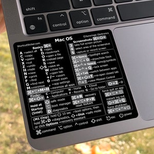Mac Function Key Sticker Mac OS Reference Keyboard Shortcut Sticker Laminated No-residue Vinyl ...