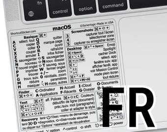 Mac OS / Word + Excel — Raccourcis clavier, autocollant en vinyle transparent (in English), Compatible : MacBook/Air/Pro/Mini/iMac