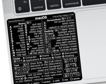 Gelamineerde vinylsticker met toetsenbordshortcuts voor de Air/Pro macOS-versie, geschikt voor Apple Macbook Air of Pro.