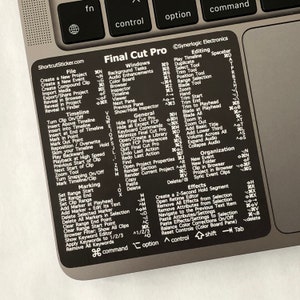 SYNERLOGIC の MacBook Air/Pro/iMac/Mini 用 Final Cut Pro キーボード ショートカット ラミネート加工跡が残らないビニール ステッカー
