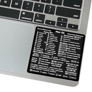 Mac OS (Ventura/Monterey/Big Sur/Catalina/etc) M1/M2/Intel MacBook Air/Pro Keyboard Shortcuts, No-Residue Vinyl Sticker by SYNERLOGIC