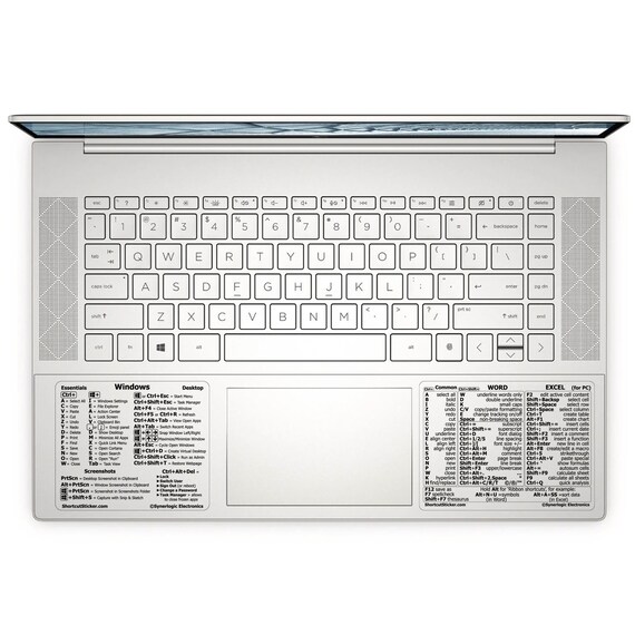 Autocollant pour raccourcis clavier (Word & Excel) - Vinyle blanc