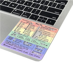 Mac OS (Ventura/Monterey/Big Sur/Catalina/etc) M1/M2/M3/Intel MacBook Air/Pro Keyboard Shortcuts, No-Residue Vinyl Sticker by SYNERLOGIC