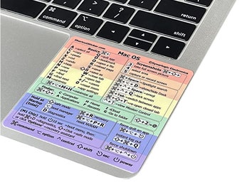 Mac OS (Ventura/Monterey/Big Sur/Catalina/etc) M1/M2/M3/Intel MacBook Air/Pro Keyboard Shortcuts, No-Residue Vinyl Sticker von SYNERLOGIC