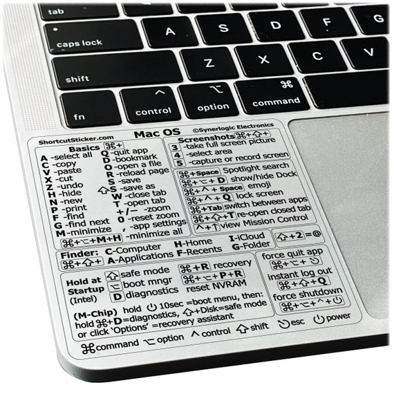 Mac OS Ventura/monterey/etc Keyboard Shortcuts Laminated No-residue Vinyl  Sticker m1/m2/m3/intel MacBook Air/pro by SYNERLOGIC -  Hong Kong