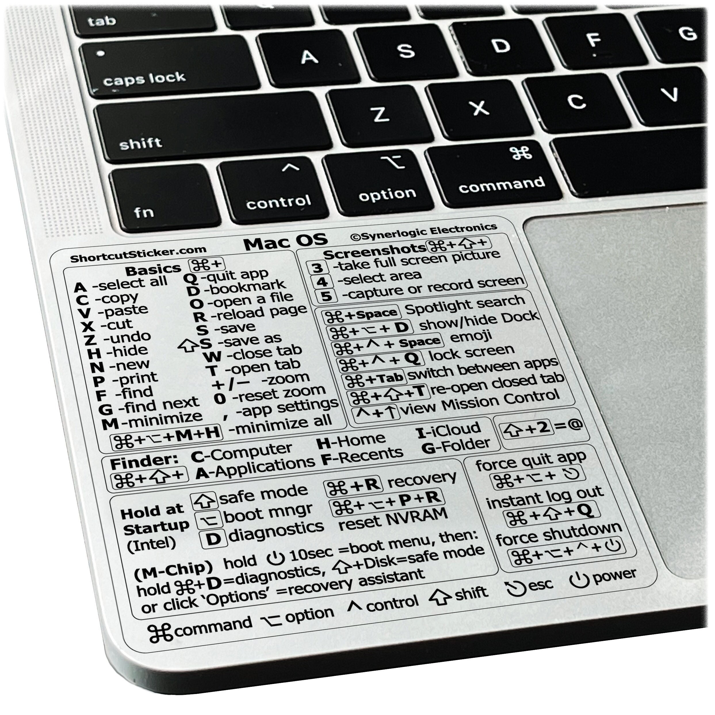 Guide de référence autocollant de raccourci clavier, autocollants de  raccourcis clavier d'ordinateur portable pour Apple MacBook