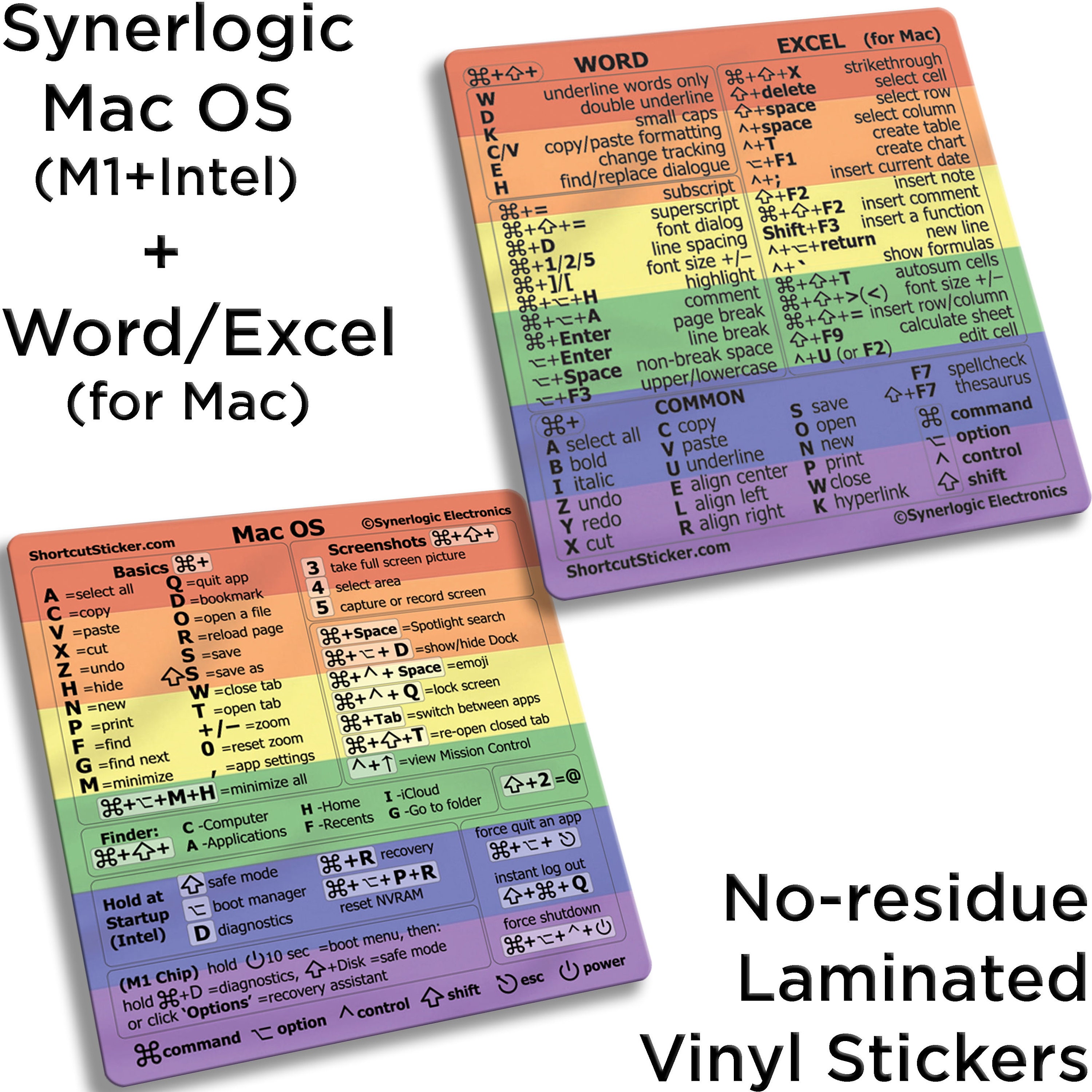 Word/Excel pour Mac Guide de référence rapide Autocollants de