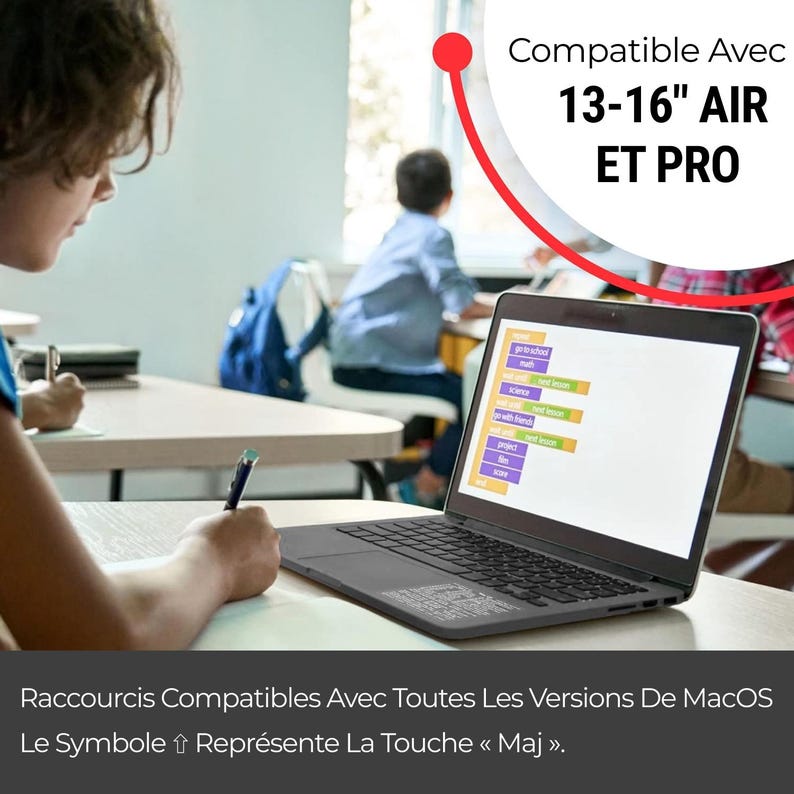 Mac OS / Word + Excel — Tastatur, Autocollant und transparentes Vinyl (auf Französisch), Kompatibel : MacBook/Air/Pro/Mini/iMac Bild 12