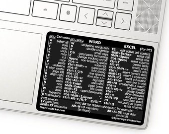 Word/Excel (for Windows PC) Keyboard Shortcut Sticker - No-residue Laminated Vinyl by SYNERLOGIC
