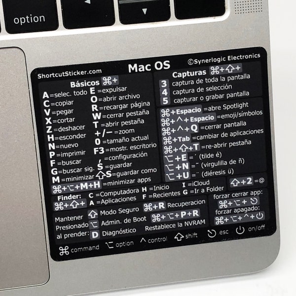 Mac Shortcut Reference Special Characters Spanish Etsy