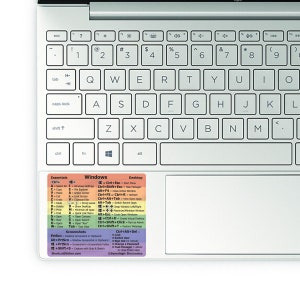 Windows PC Reference Guide Keyboard Shortcut STICKER Laminated durable vinyl, No residue small for 13 inches