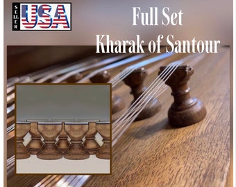 18 pcs, KHARAK of SANTOOR, with METAL Bridge, Full Set , santour , Santor , خرک سنتور Persian Santoor