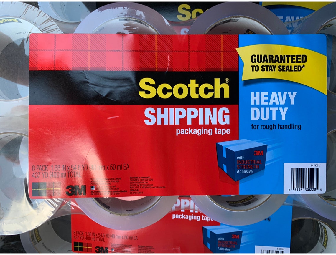 8 pack Scotch 1.88 inch X 54.6 Yard Heavy Duty Tape Shipping Etsy