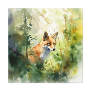 Forest Fox | Canvas Gallery Wrap Watercolor Painting