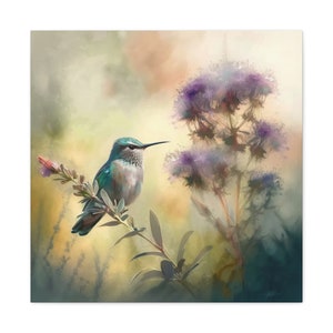 Hummingbird's Haven | Canvas Gallery Wrap Watercolor Painting
