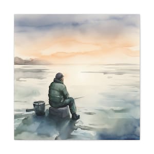 Serenity By The Pond | Canvas Gallery Wrap Watercolor Painting
