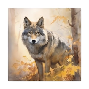Wild Wandering Wolf | Canvas Gallery Wrap Watercolor Painting