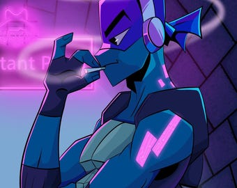 Cyberpunk ROTTMNT Donatello 4x6 Mini Print