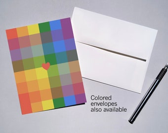 Tarjeta de San Valentín con la bandera del orgullo / Tarjetas de amor LGBTQ - Juego de 10