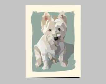 Tarjeta de notas de papelería West Highland Terrier / "Westie" por JenniferClarkStudio / Conjunto de 10