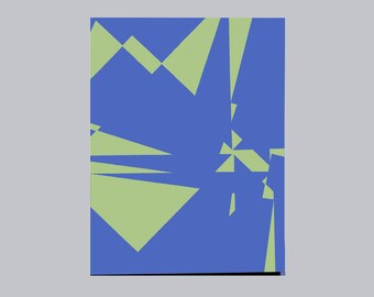 Abstract landscape holiday card -  Blank notecard | "New Landscape” by JenniferClarkStudio | Set of 10