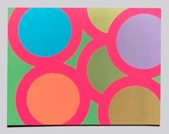 Tarjetas navideñas / Círculos coloridos, arte moderno (Juego de 10)