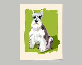 Tarjetas de felicitación con forma de Schnauzer miniatura / Para amantes de los perros / Juego de 10 / por JenniferClarkStudio