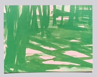 Watercolor Forest Note Cards, Greenery Landscape, Set of 10