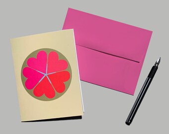 Set de tarjetas de San Valentín con forma de corazón y estrella / Tarjetas modernas para expresar amor