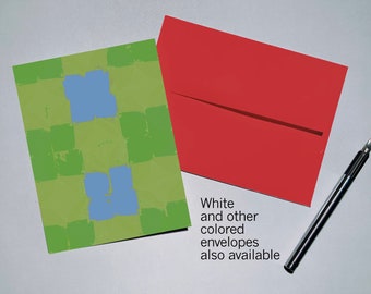 Tarjeta con patrón de colcha de arte moderno - Tarjeta en blanco / "Patchwork" de JenniferClarkStudio / Juego de 10