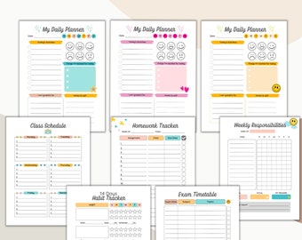 Kids Planner Printable Starter Kit: Homework, Habits, Schedule (PDF)