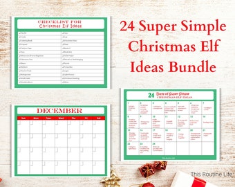 Christmas Elf Ideas Bundle: 24-Day Planner & Checklist (PDF Download)