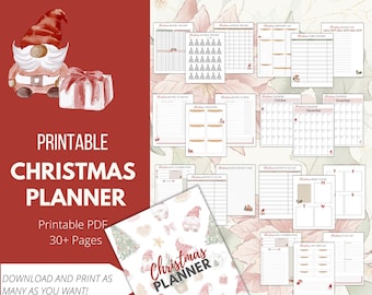CHRISTMAS PLANNER PRINTABLE|Printable Holiday Planner|Xmas Planner|Christmas Gift List|Gift Budget Planner|Holiday Planner|Bucket List