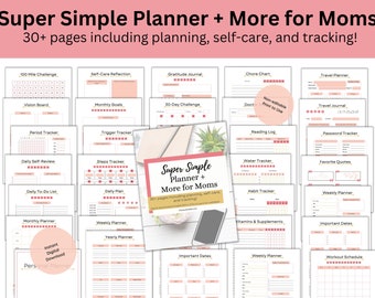Simple Mom Planner: Daily Health & Habit Trackers (Printable PDF)