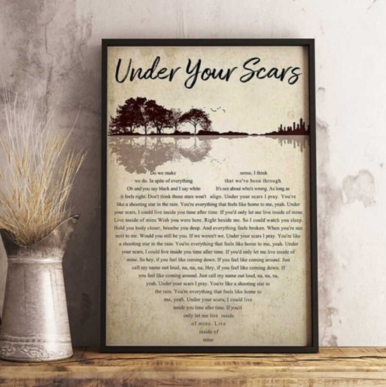 Godsmack Under Your Scars Lyrics Poster Gift For Fan Wall Etsy