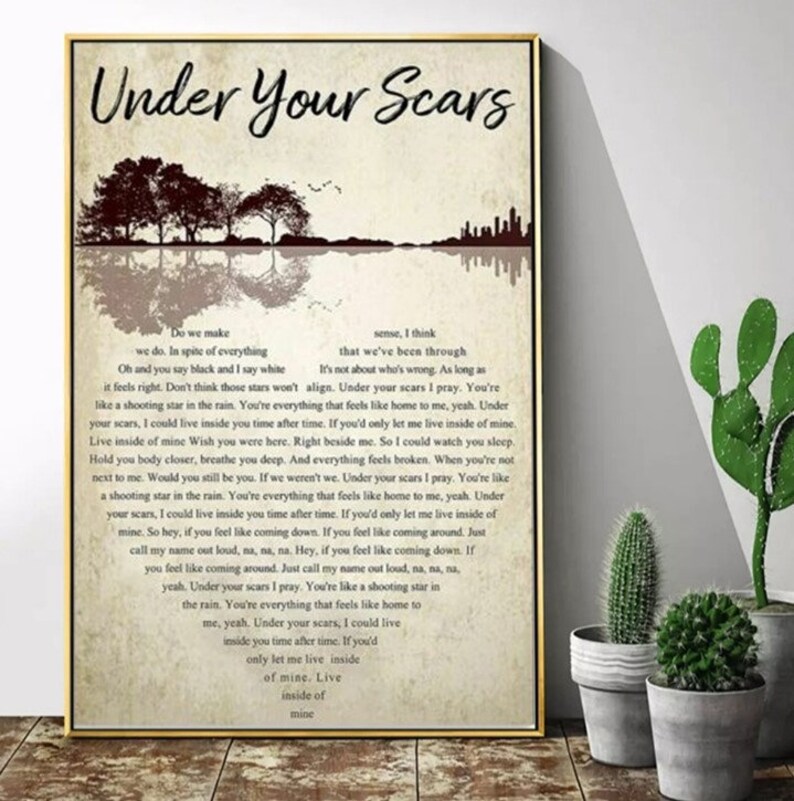 Godsmack Under Your Scars Lyrics Poster Gift For Fan Wall Etsy