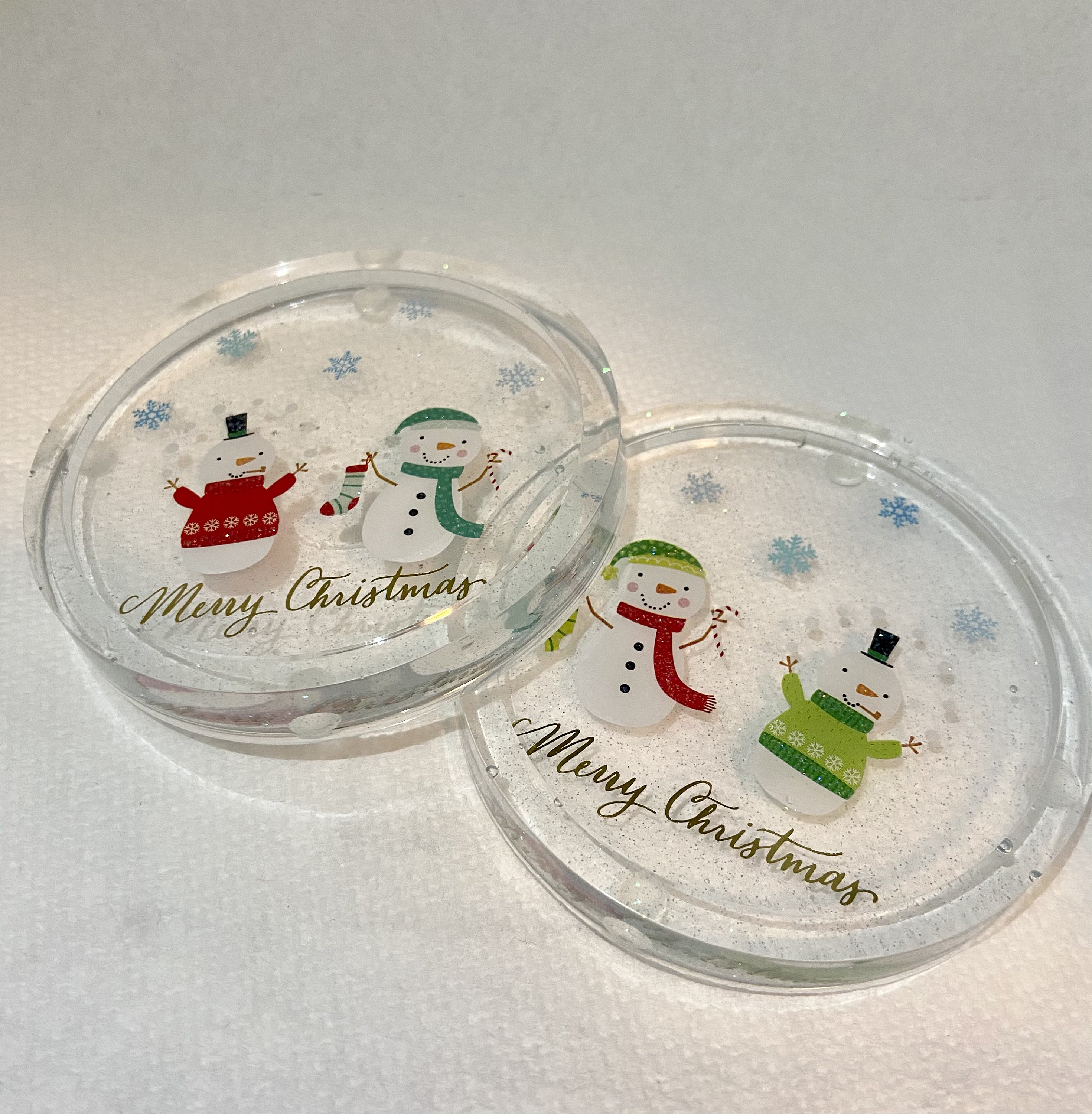 Snowman coasters Christmas decor resin coasters home decor Etsy