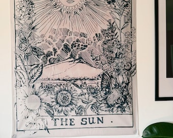 Original Tarot Tapestry, Astrology, Witch, Pagan, Wall Hanging, Sun