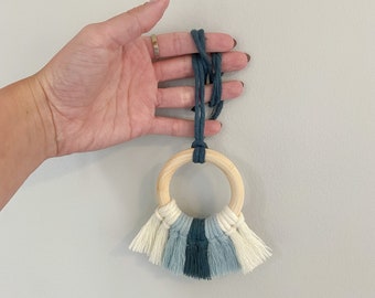 Handmade Macrame Car Charm | Boho Rear View Mirror Decor