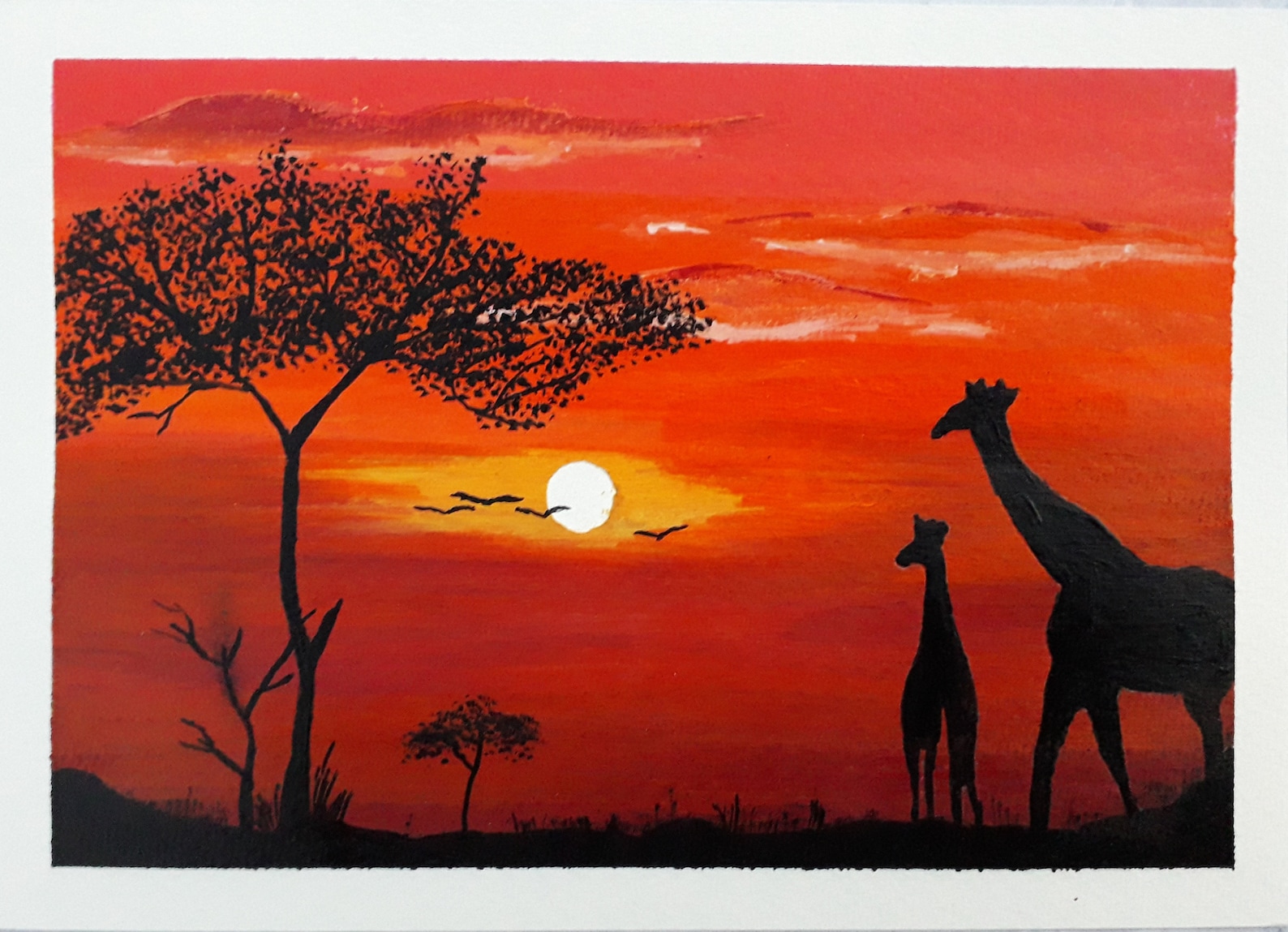 African Sunset Acrylic Painting/ Painting for living room Etsy