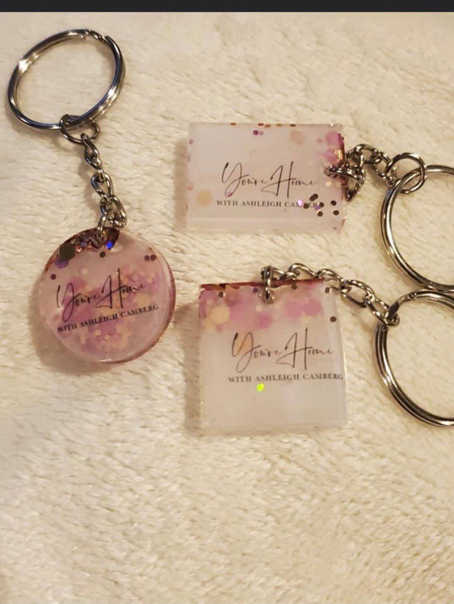 Resin keychain w/ Logo inside Etsy