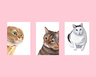Cat Meme Art Prints Size A4